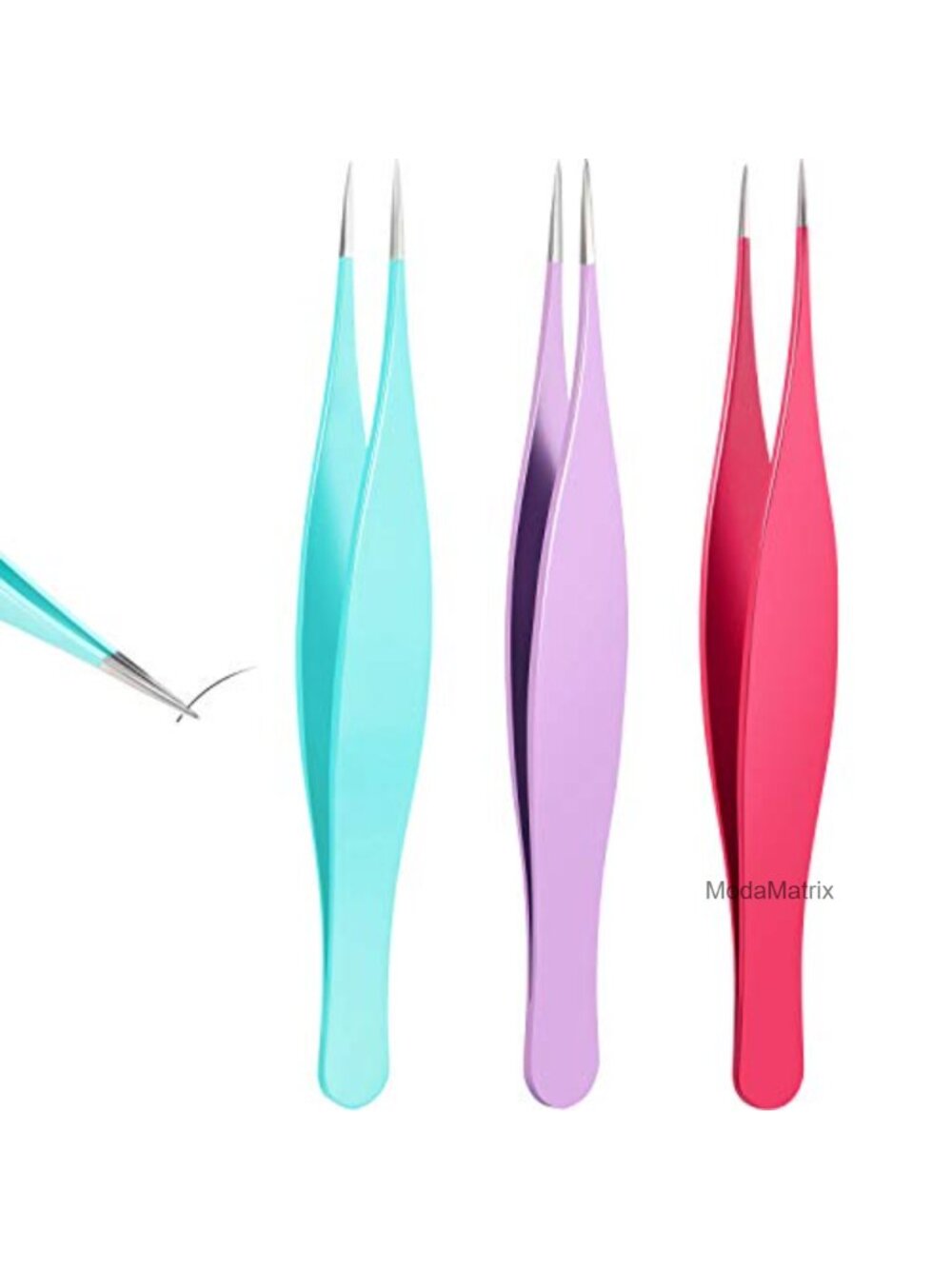 Stainless Steel Precision Pointed Tweezers Set for Ingrown Hair and Eyebrow